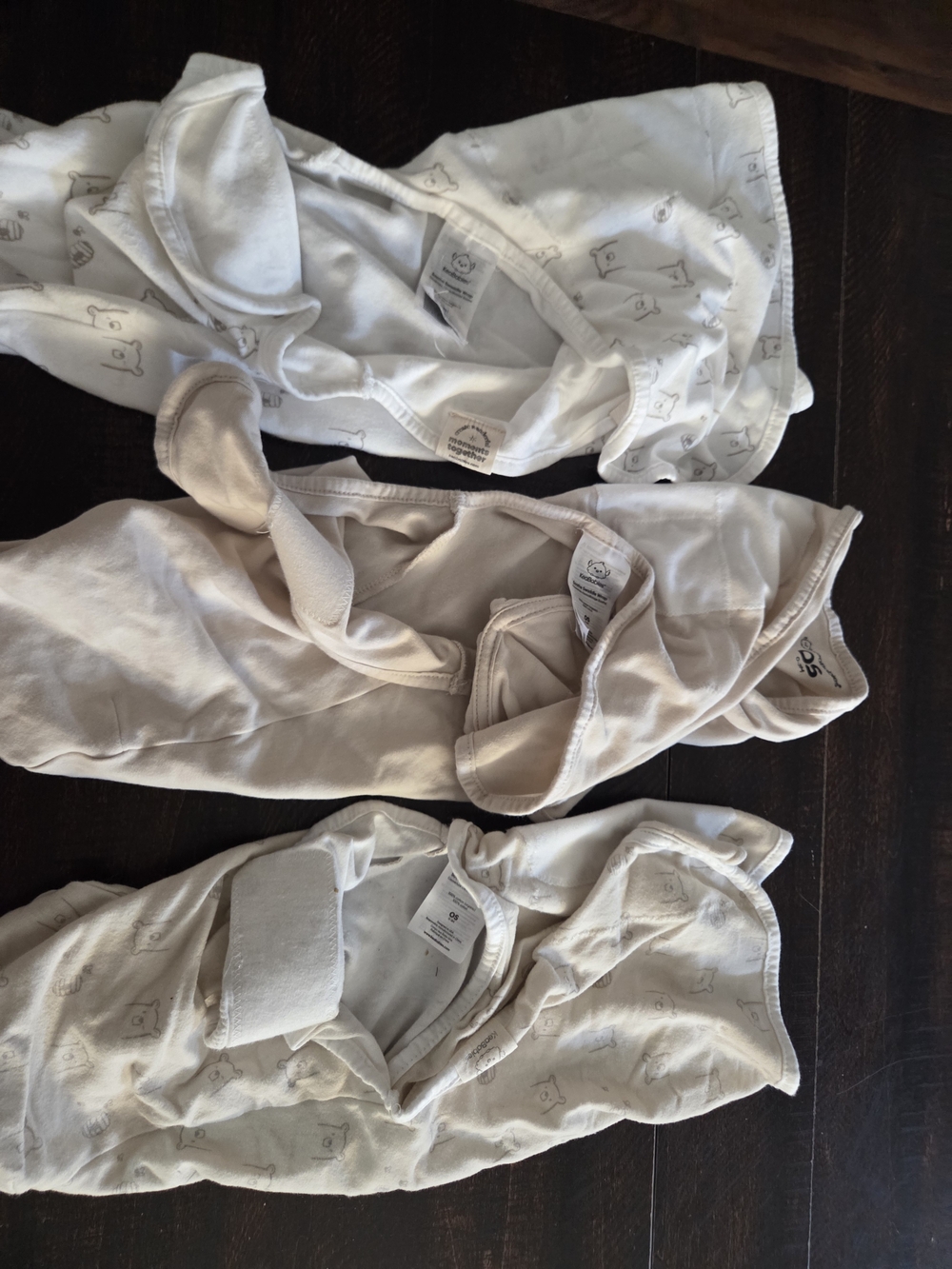 Neutral Beige & Cream Baby Footie Onesie - Soft Swaddle Footies